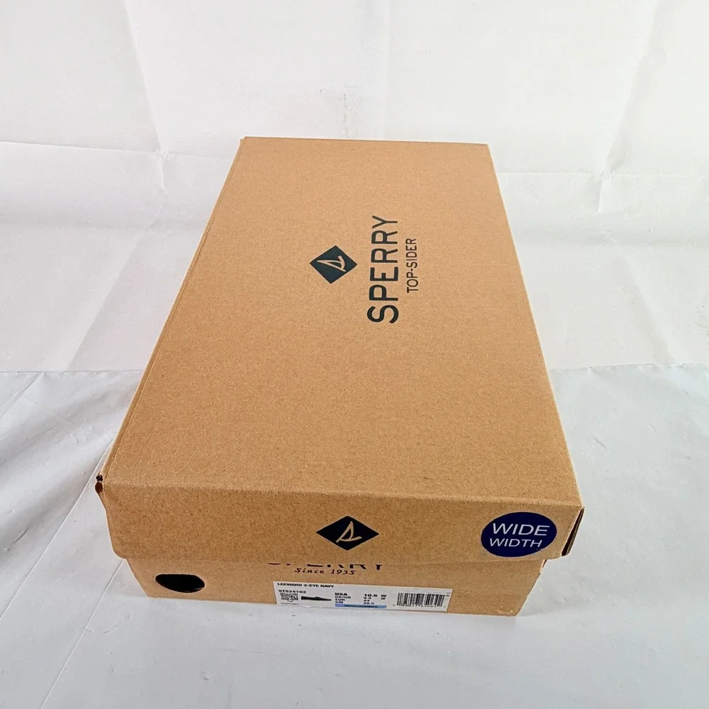 Sperry Top-Sider Leeward 2-Eye Navy Boat Shoes Men's Size 10.5 W New NIB